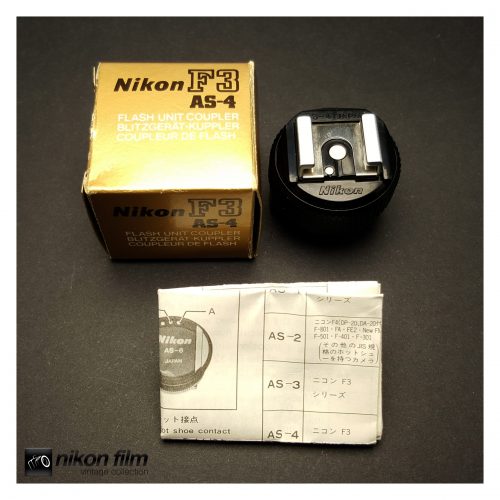 33090 Nikon AS 4 F3 Flash Unit Coupler Boxed 1 scaled